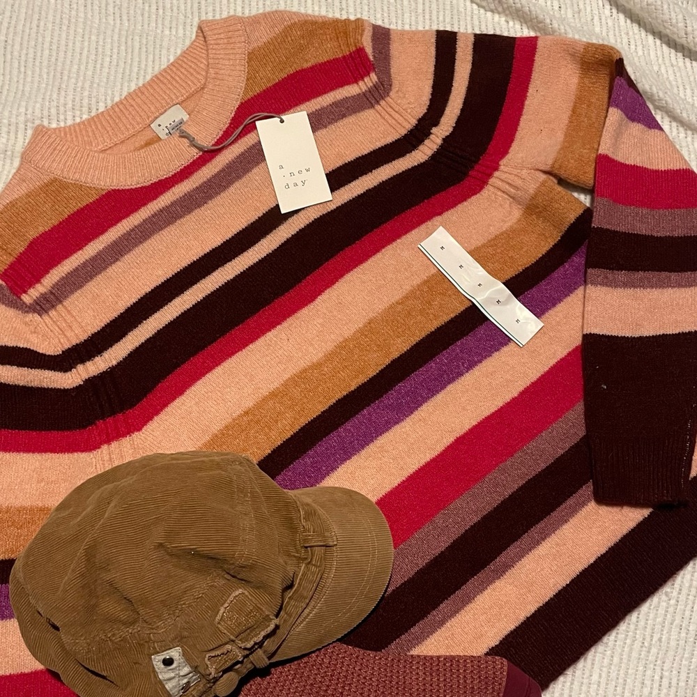 Maroon Striped Sweater